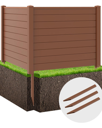 Giantex Air Conditioner Fence 2/4 Panels - 48''W x 36''H Outdoor Privacy Screen Trash Can Enclosure with 3 Stakes