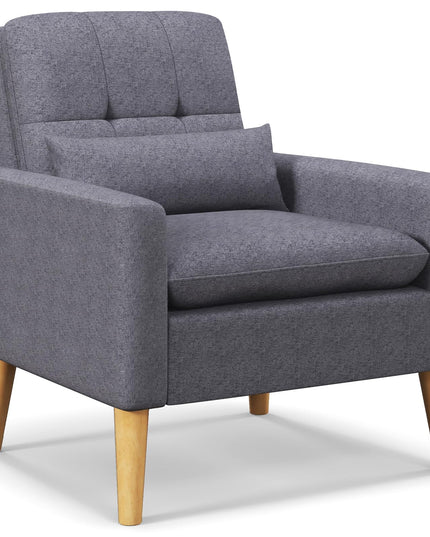 Giantex Modern Accent Chair, Mid-Century Linen Fabric Armchair