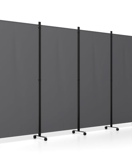 Giantex 4-Panel Folding Room Divider with Wheels( 137'' x 71'')