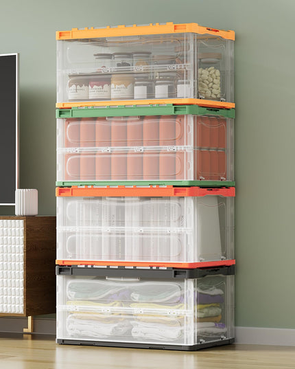 Folding Organizer Cube with Double Doors for Home Office Closet, 4 Packs