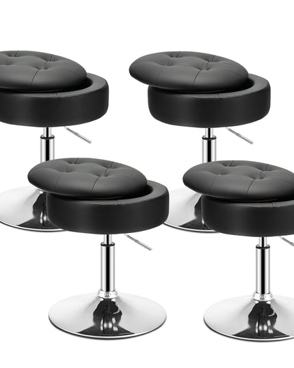 Giantex Adjustable Swivel Vanity Stool - 360° Swivel 20’’-26’’ Height Adjustable Tufted Round Storage Ottoman