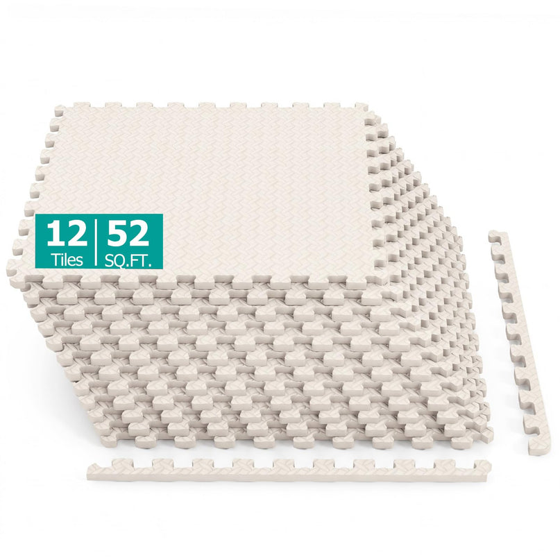 GIANTEX 12/24 PCS Interlocking Foam Tiles 52/104 SQ.FT EVA Foam Exercise Mats