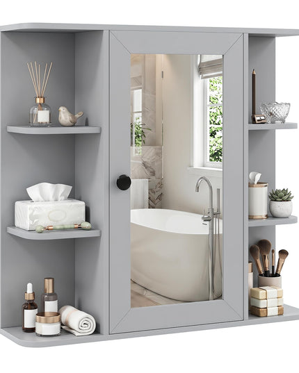Giantex Wall Mounted Bathroom Medicine Cabinet with Mirror & Shelves