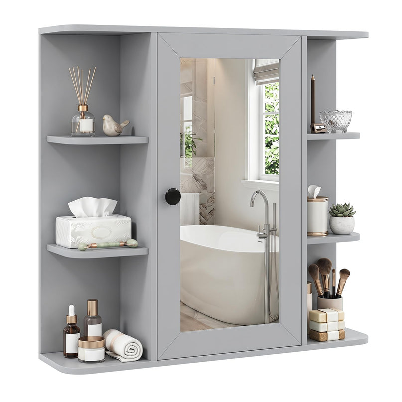 Giantex Wall Mounted Bathroom Medicine Cabinet with Mirror & Shelves