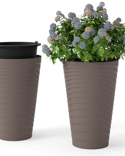 Giantex 18" Tall Flower Pot Set of 2 w/Insert Bucket