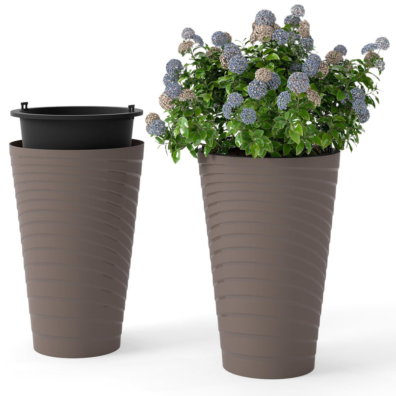 Giantex 18" Tall Flower Pot Set of 2 w/Insert Bucket