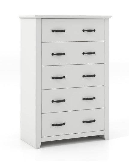 Giantex 5 Drawer Dresser Chest of Drawers - Vertical Dresser with 5 Pull-Out Drawers for Bedroom, Living Room, Entryway