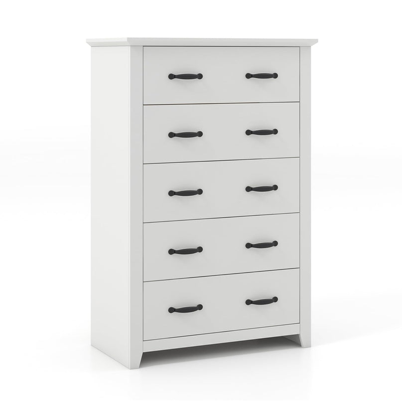 Giantex 5 Drawer Dresser Chest of Drawers - Vertical Dresser with 5 Pull-Out Drawers for Bedroom, Living Room, Entryway