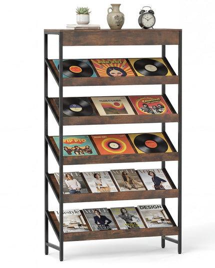 Étagère haute industrielle à 6 niveaux Giantex avec étagères inclinées et cadre en métal