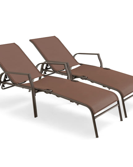 Giantex Set of 2 Outdoor Chaise Lounge Chair