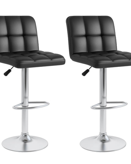 Giantex Swivel Bar Stools Set of 2/4, Upholstered Counter Height Bar Chairs with Back