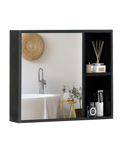Giantex Medicine Cabinet, Bathroom Wall Cabinet with Mirror Door, 2 Adjustable Shelves, 2 Open Shelves