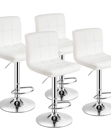 Giantex Bar Stool, Modern Swivel Adjustable Armless Barstools, Square Counter Height PU Leather Bar Stools