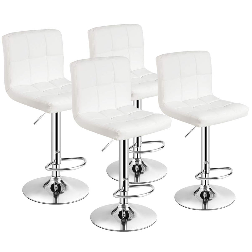 Giantex Bar Stool, Modern Swivel Adjustable Armless Barstools, Square Counter Height PU Leather Bar Stools