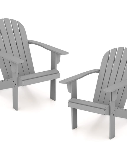 Giantex Acacia Wood Adirondack Chair Set of 1/2/4, Outdoor Fire Pit Chair with 105° Inclined Seat