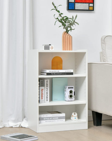 Giantex 3-Cube Bookcase White - 3-Tier Modern White Open Bookshelf with Adjustable Shelves