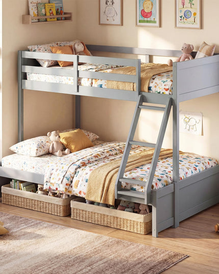 Giantex Twin Over Fulll Bunk Bed Wood Bunk Bed