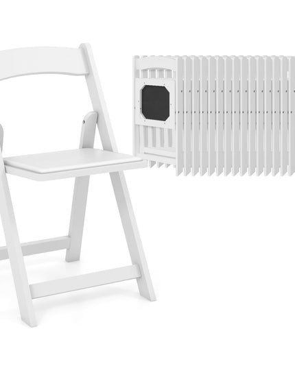 Giantex Folding Chairs, Wooden Dining Chairs Set, Padded Foldable Chairs w/Backrest
