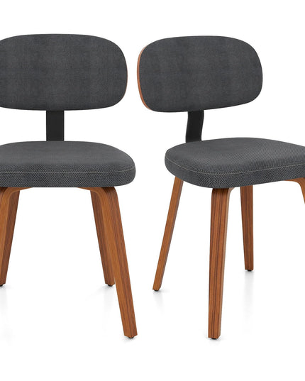 Giantex Chaises de cuisine en bois rembourrées en tissu chenille, lot de 2/4