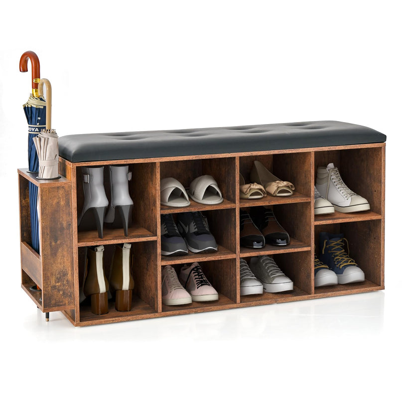 Giantex Entryway Storage Bench with Umbrella Stand