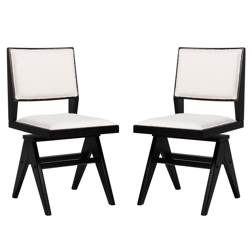 Giantex Swivel Dining Chairs Set of 2/4, Faux Sherpa Kitchen Chairs w/Rubber Wood Frame