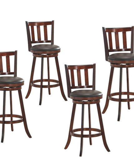 Bar Stools Set of 2 or 4, Counter Height Dining Chair, Fabric Upholstered 360 Degree Swivel