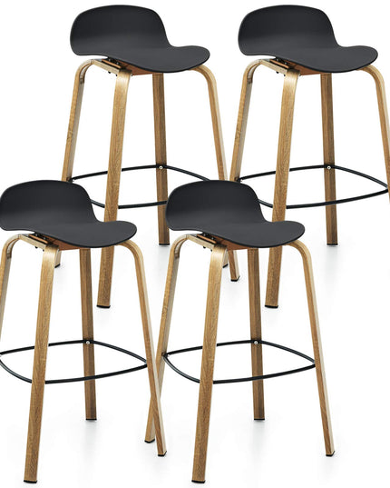 Giantex 30-Inch Modern Minimalist Bar Chairs with Footrest, Low Backrest and Metal Legs, Nordic Style High Stools