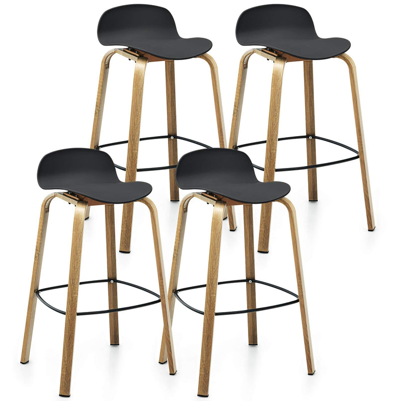 Giantex 30-Inch Modern Minimalist Bar Chairs with Footrest, Low Backrest and Metal Legs, Nordic Style High Stools
