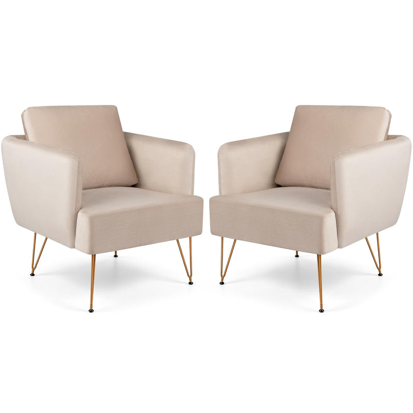 GIANTEX Modern Accent Chair with Back Cushion(1/2)