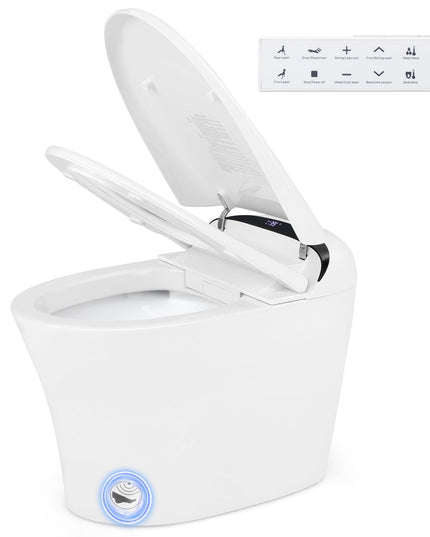 Giantex Smart Toilet, Bidet Toilet Seat Elongated with 1.28 GPF Dual Auto Flush