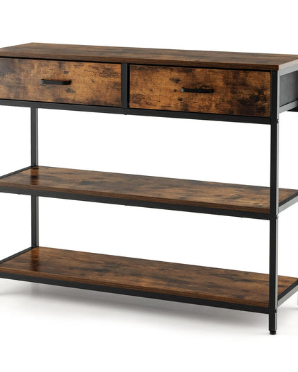 Giantex 3-Tier Entryway Table with Storage - Sofa Side Table