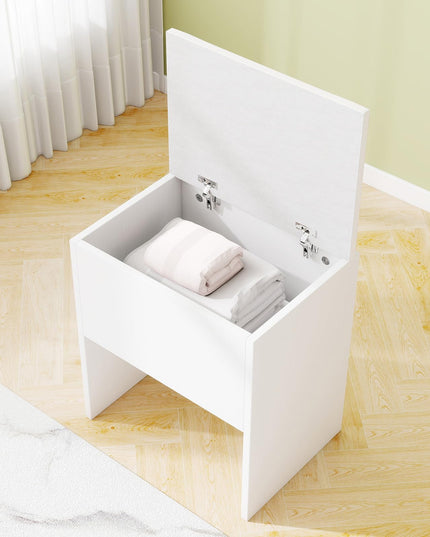 Vanity Stool with Hidden Storage with Soft Seat for Bedroom
