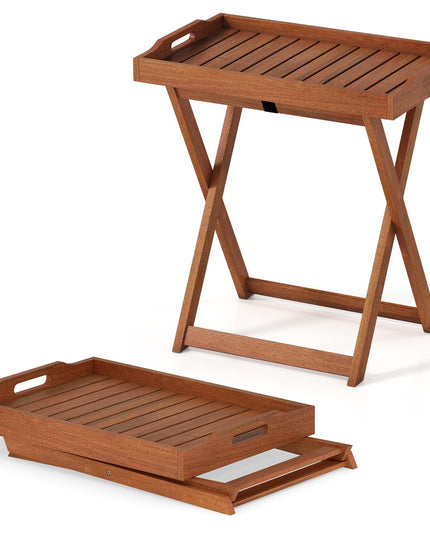 Giantex Outdoor Side Table with Removable Tray Top