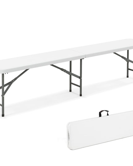 Giantex 6 FT Plastic Folding Bench, HDPE Portable Seat w/Metal Legs