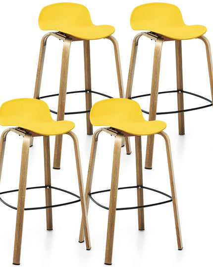 Giantex 30-Inch Modern Minimalist Bar Chairs with Footrest, Low Backrest and Metal Legs, Nordic Style High Stools