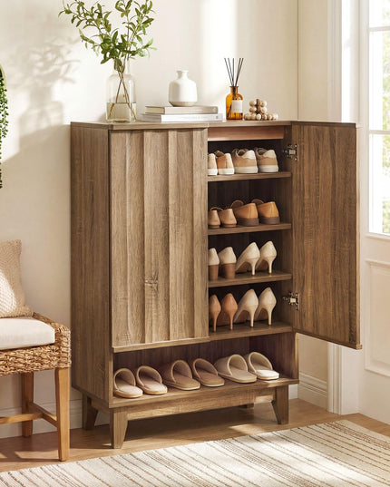 Meuble à chaussures Giantex avec 2 portes cannelées pour entrée