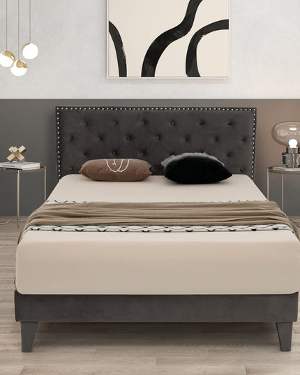 Giantex Upholstered Full Size Bed Frame