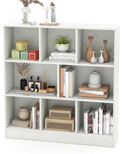 Giantex 8 Cube Bookcase, 4-Tier Freestanding Bookshelf w/ 8 Open Compartments, 2 Anti-Tipping Kits