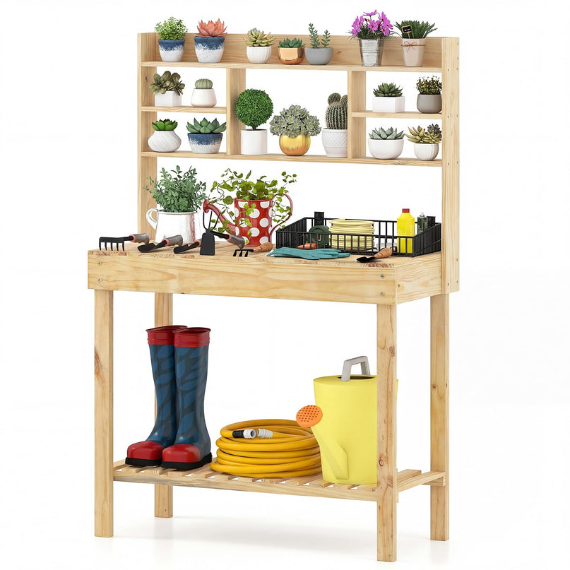 Giantex Établi de jardinage en bois massif pour l'extérieur