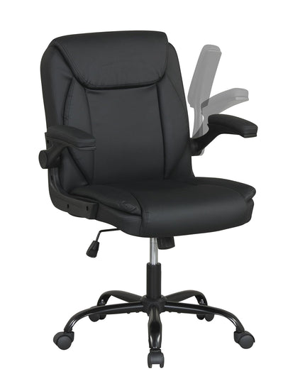 Giantex Leather Office Chair with Flip-up Arms for Home Office