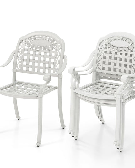 Giantex Stackable Outdoor Chairs Set of 4