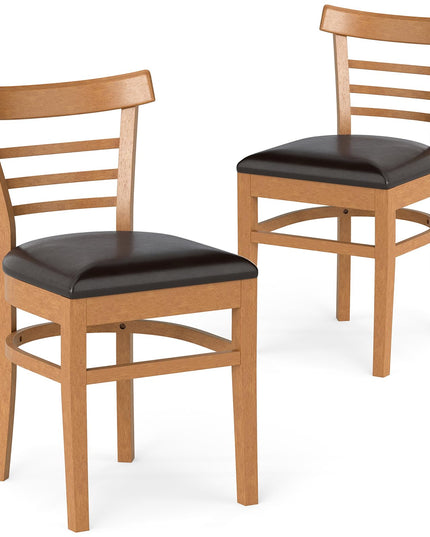 Giantex Wooden Dining Chairs Set of 2/4 w/Rubber Wood Legs