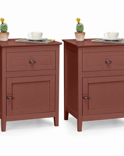 Wooden End Table W/Shelf - Giantex