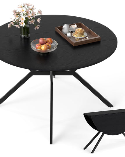 Table à manger pliante Giantex pour 4-6 personnes, ronde 47", avec abattants