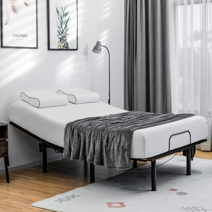 Giantex Adjustable Bed Base w/ Wireless Remote Control, Electric Bed Frame