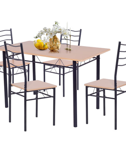 Giantex Modern 5 Piece Dining Table Set for 4 Chair