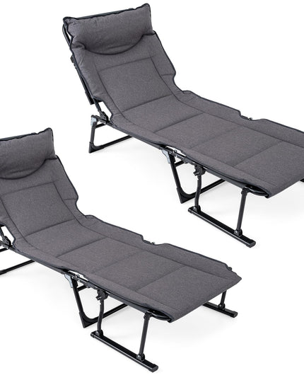 Giantex Folding Patio Lounge Chair with 6 Backrest Positions
