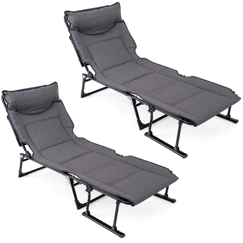 Chaise longue pliante de patio Giantex avec 6 positions de dossier