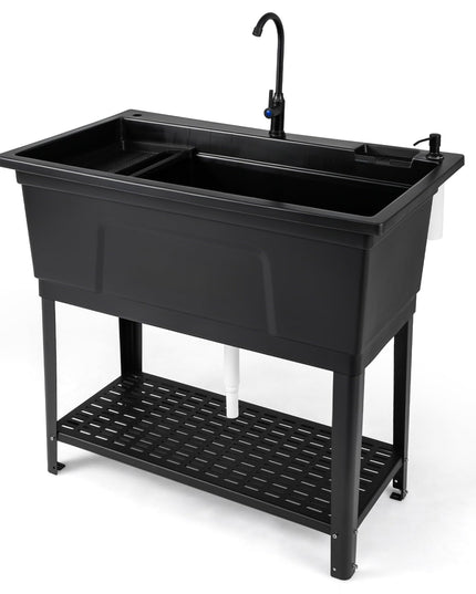 Giantex Freestanding Utility Sink with Bottom Storage Shelf