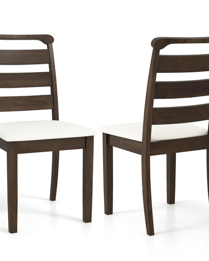 Giantex Wooden Dining Chairs Set of 2/4, Upholstered Kitchen Chairs w/Rubber Wood Frame, Padded Seat